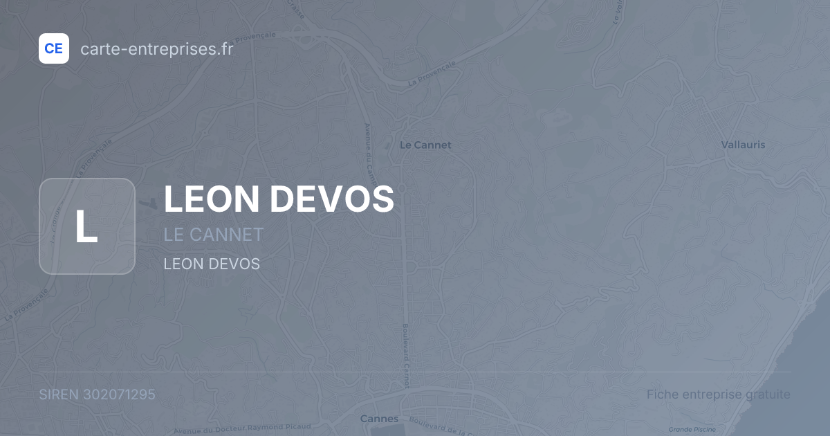LEON DEVOS — 302071295 — fiche entreprise