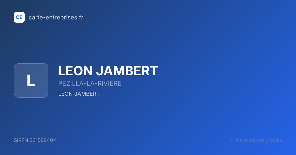 LEON JAMBERT — 331586404 — fiche entreprise