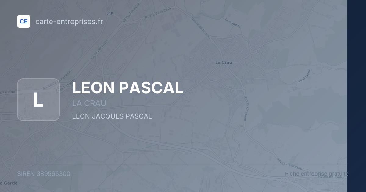 LEON PASCAL — 389565300 — fiche entreprise