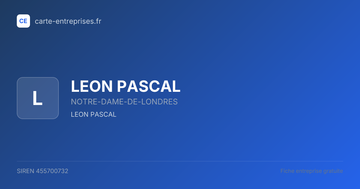 LEON PASCAL — 455700732 — fiche entreprise