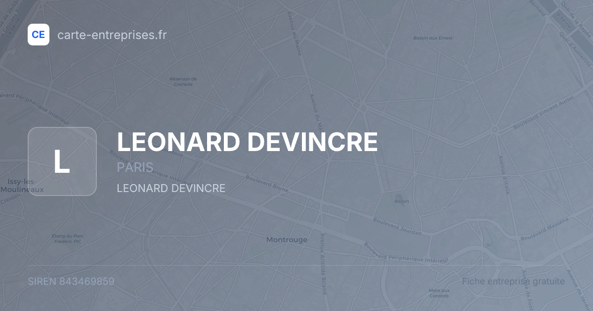 LEONARD DEVINCRE — 843469859 — fiche entreprise