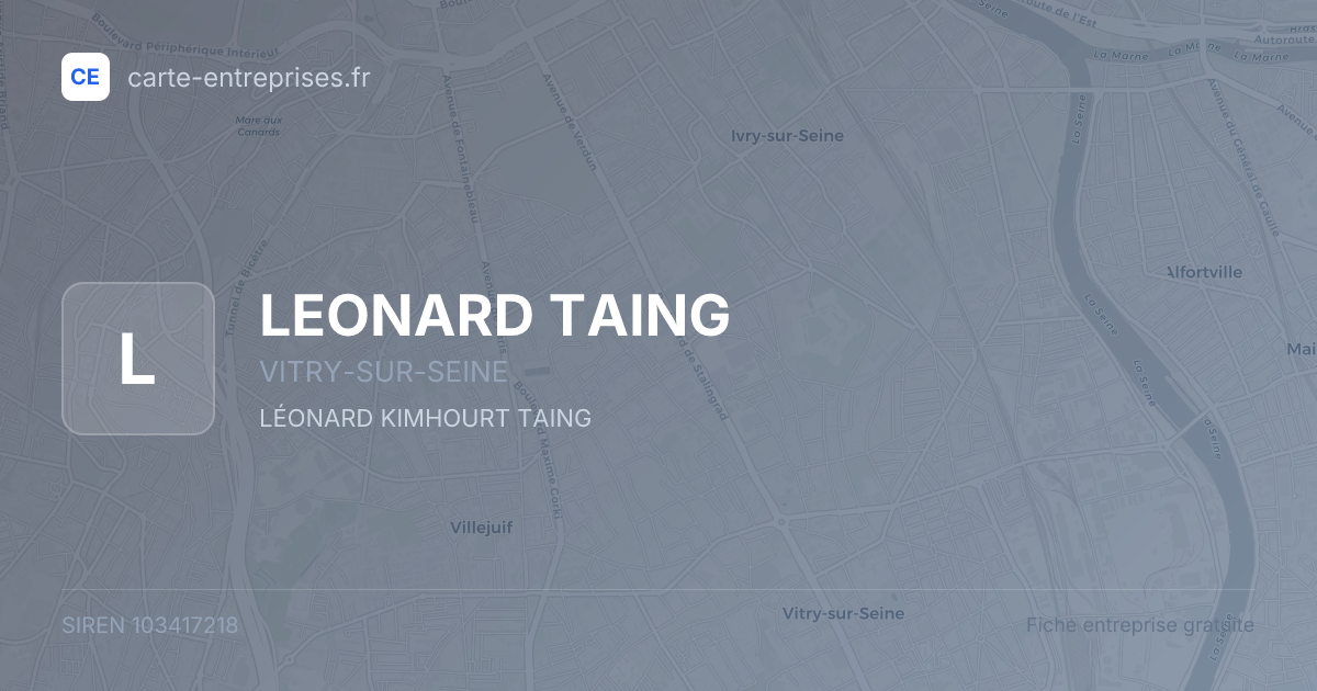 LEONARD TAING — 103417218 — fiche entreprise