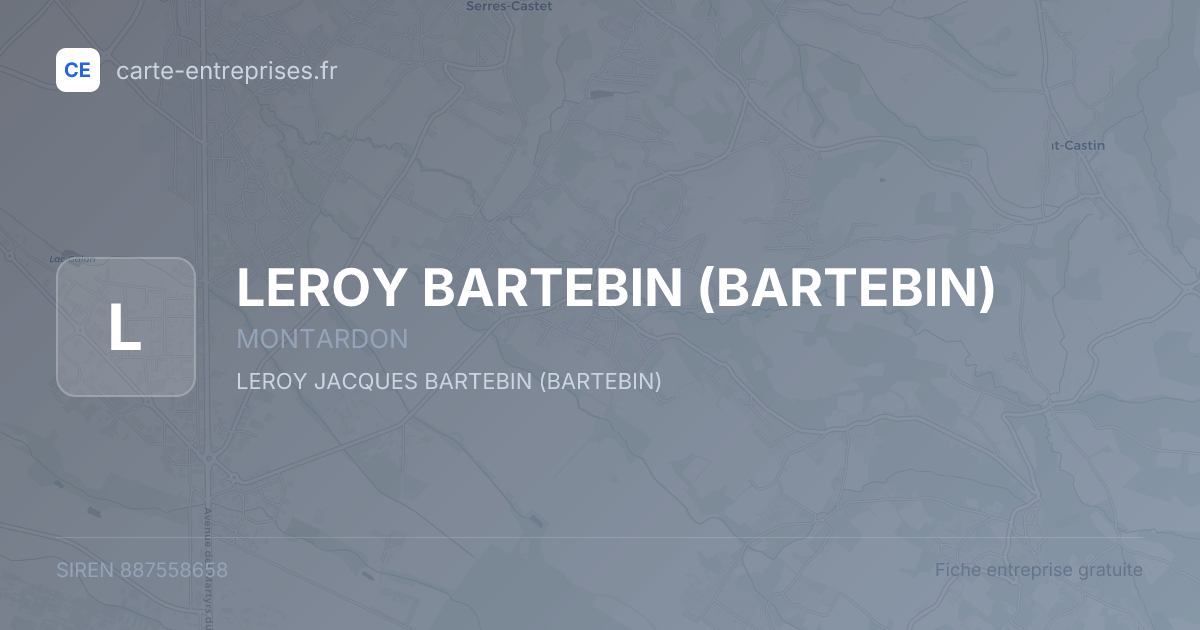 LEROY BARTEBIN (BARTEBIN) — 887558658 — fiche entreprise