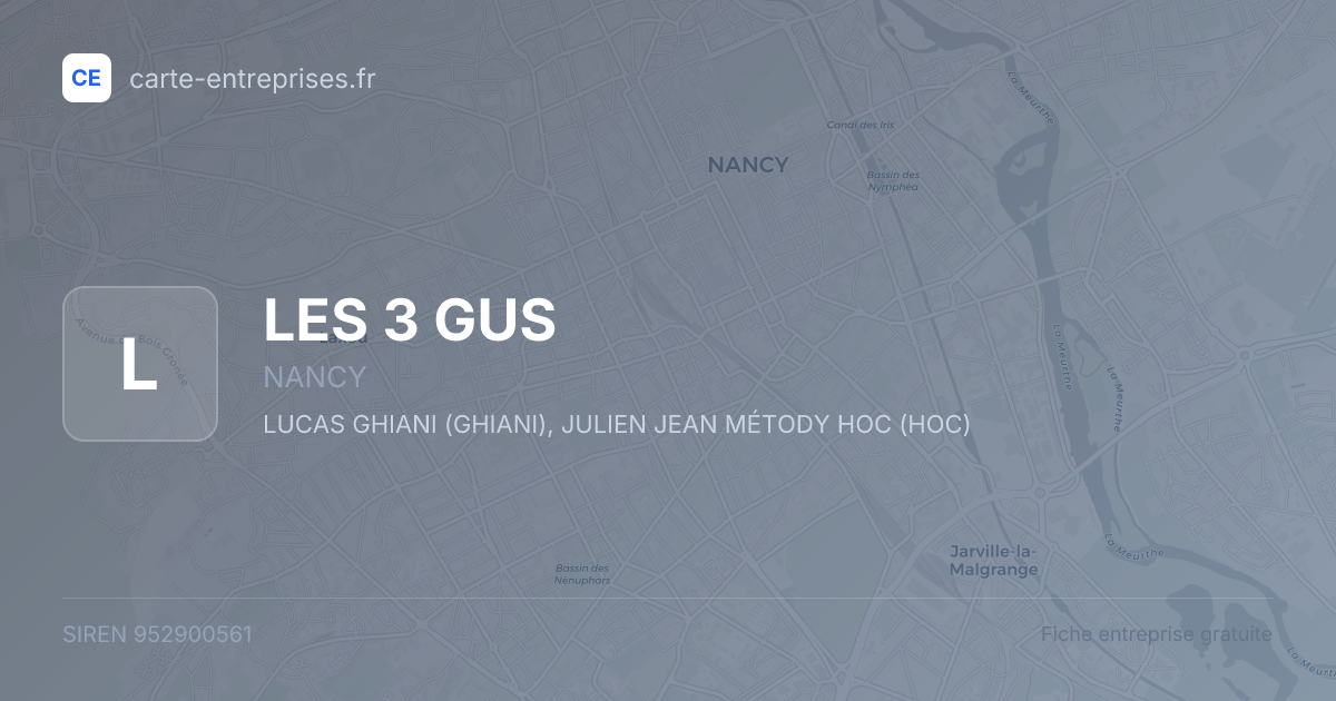 LES 3 GUS — 952900561 — fiche entreprise
