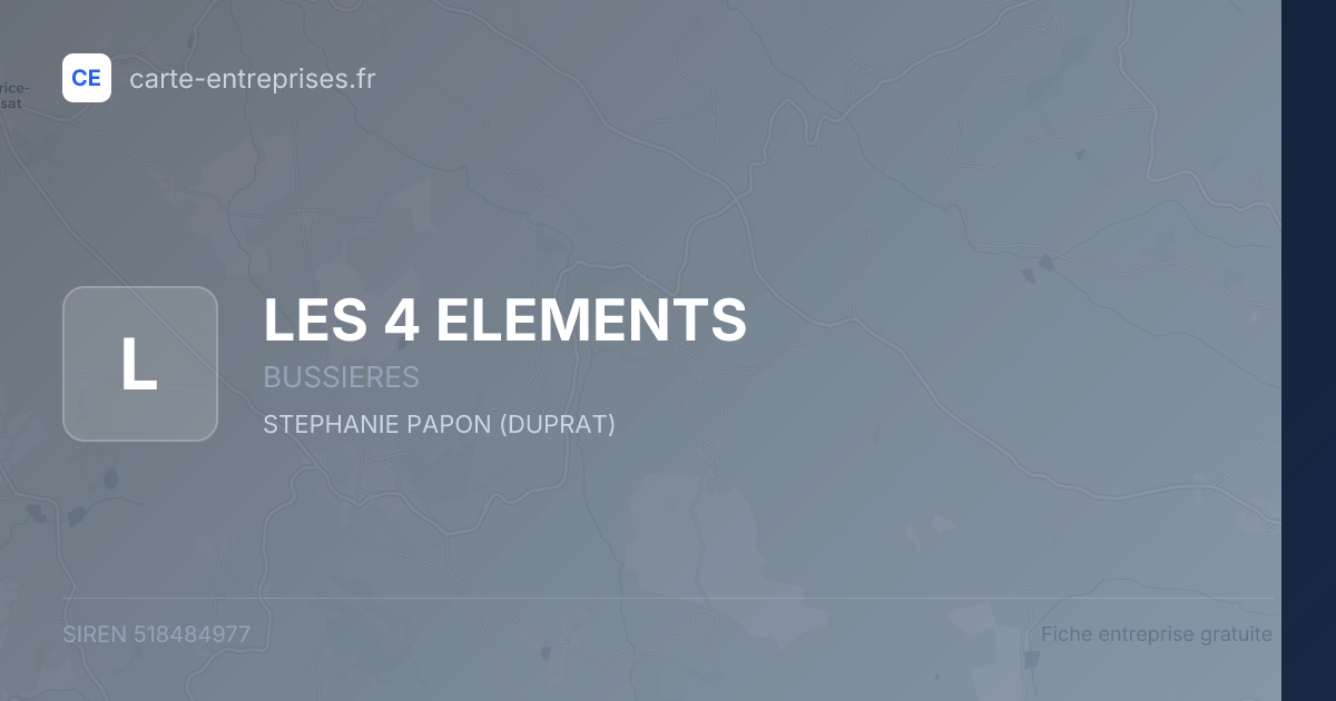 LES 4 ELEMENTS — 518484977 — fiche entreprise