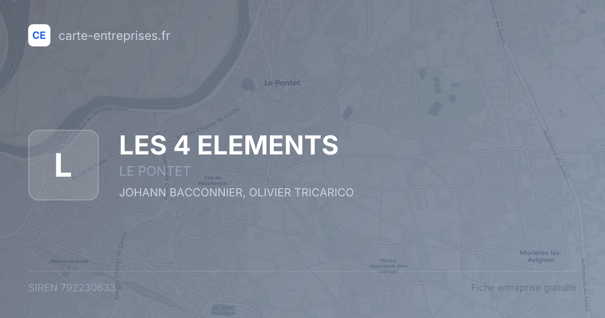 LES 4 ELEMENTS — 792230633 — fiche entreprise