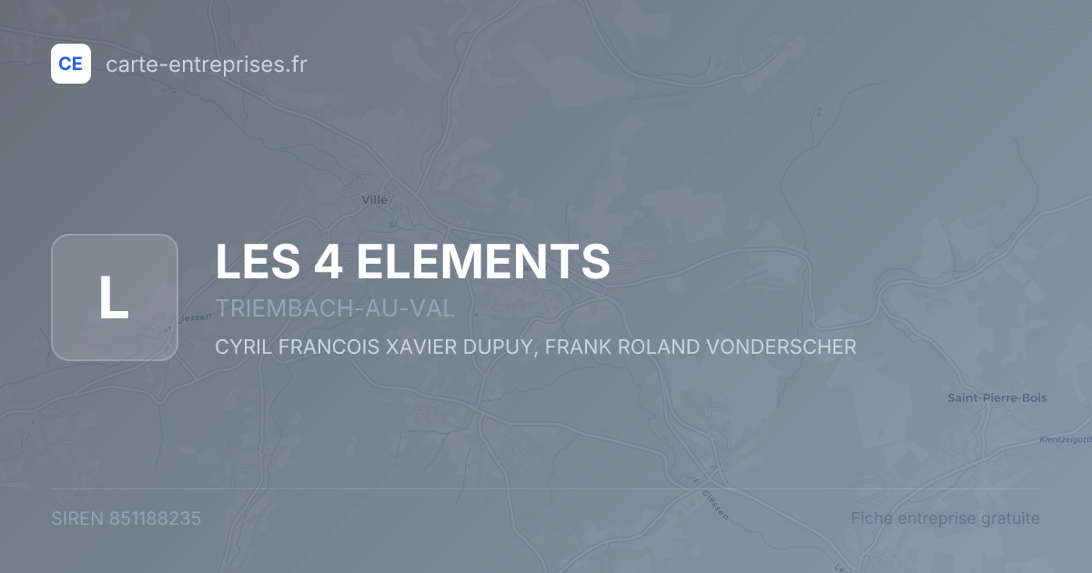 LES 4 ELEMENTS — 851188235 — fiche entreprise