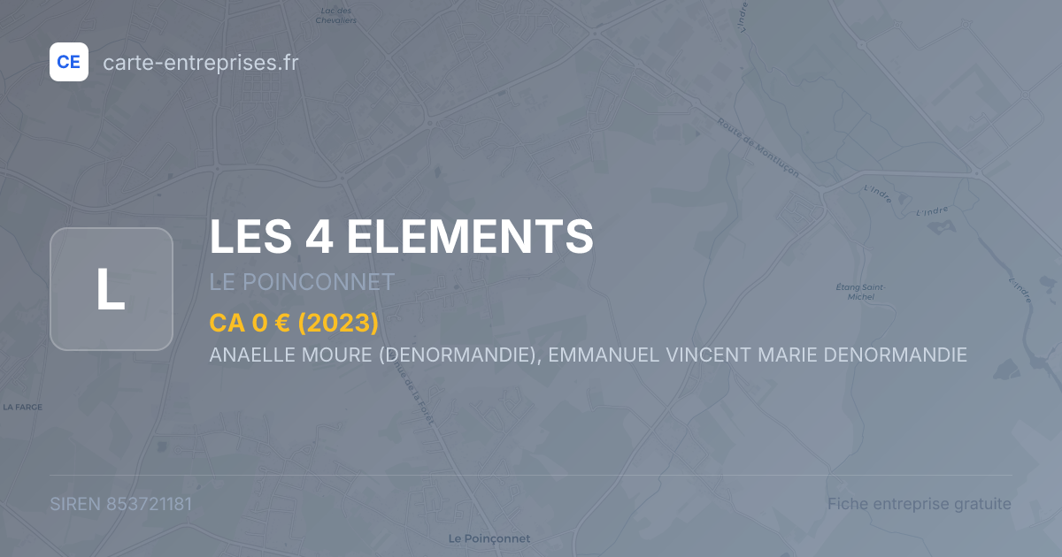 LES 4 ELEMENTS — 853721181 — fiche entreprise