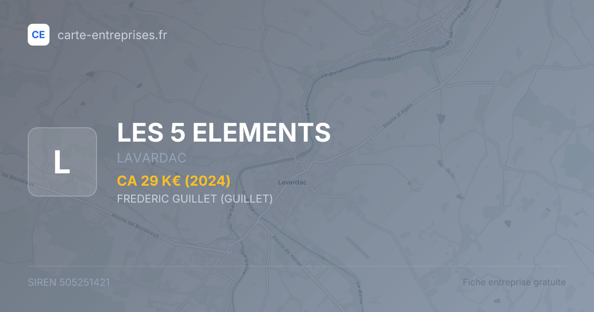 LES 5 ELEMENTS — 505251421 — fiche entreprise