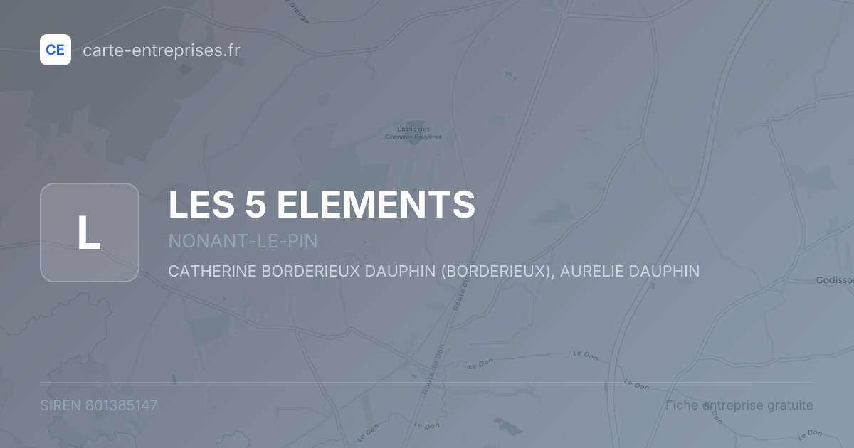 LES 5 ELEMENTS — 801385147 — fiche entreprise