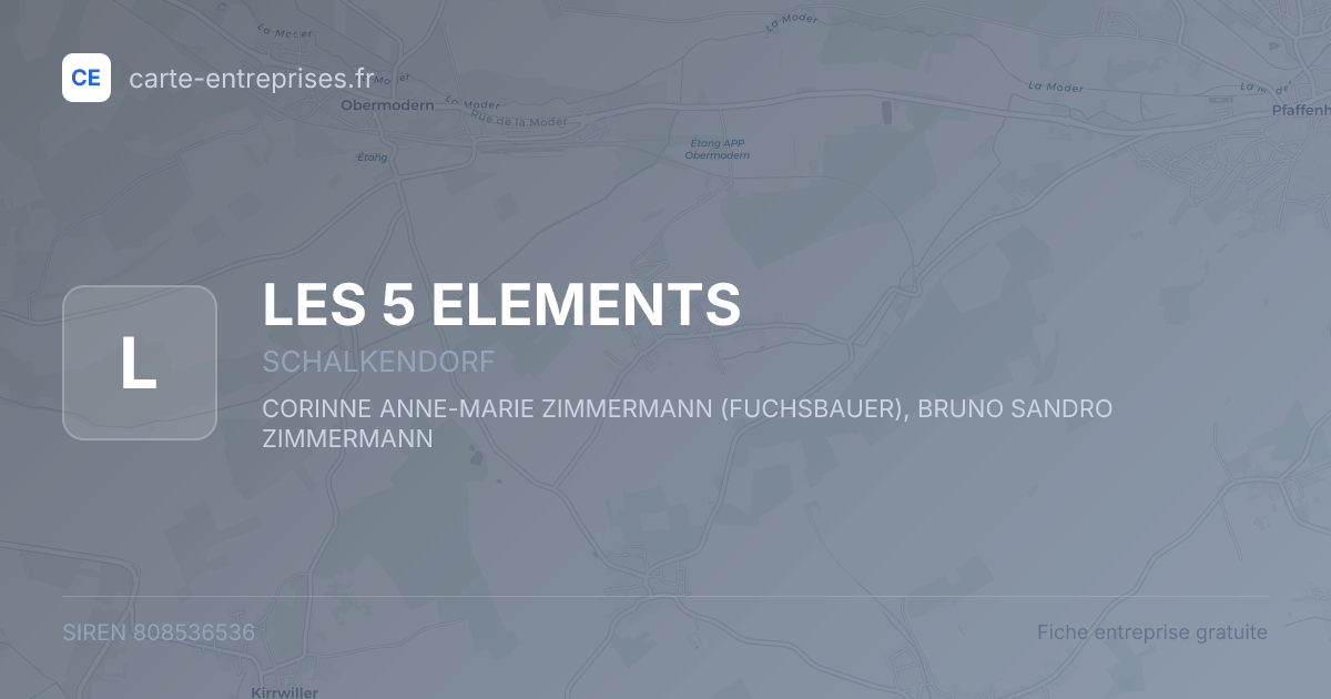 LES 5 ELEMENTS — 808536536 — fiche entreprise