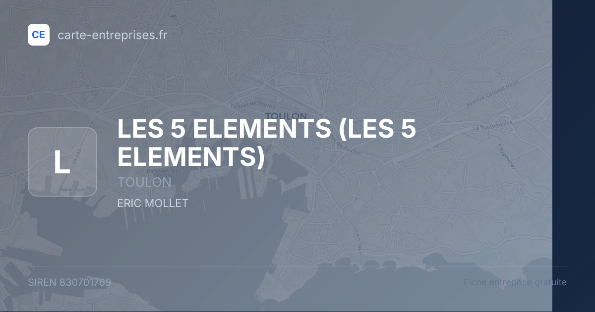 LES 5 ELEMENTS — 830701769 — fiche entreprise