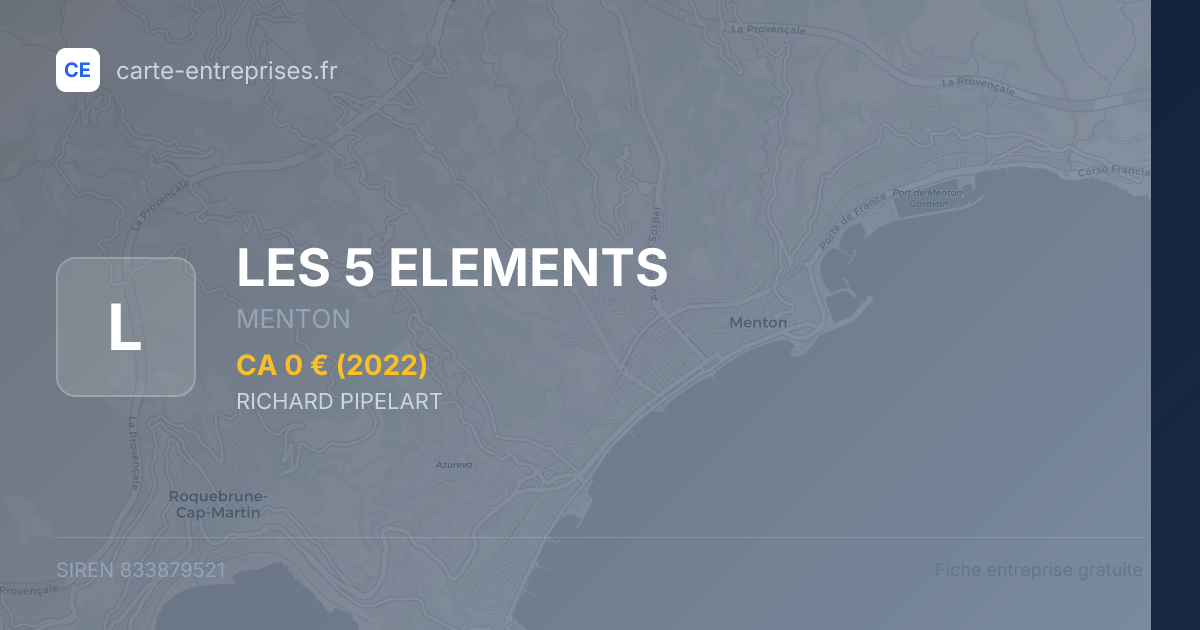 LES 5 ELEMENTS — 833879521 — fiche entreprise