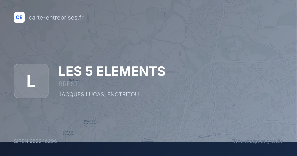 LES 5 ELEMENTS — 952246296 — fiche entreprise