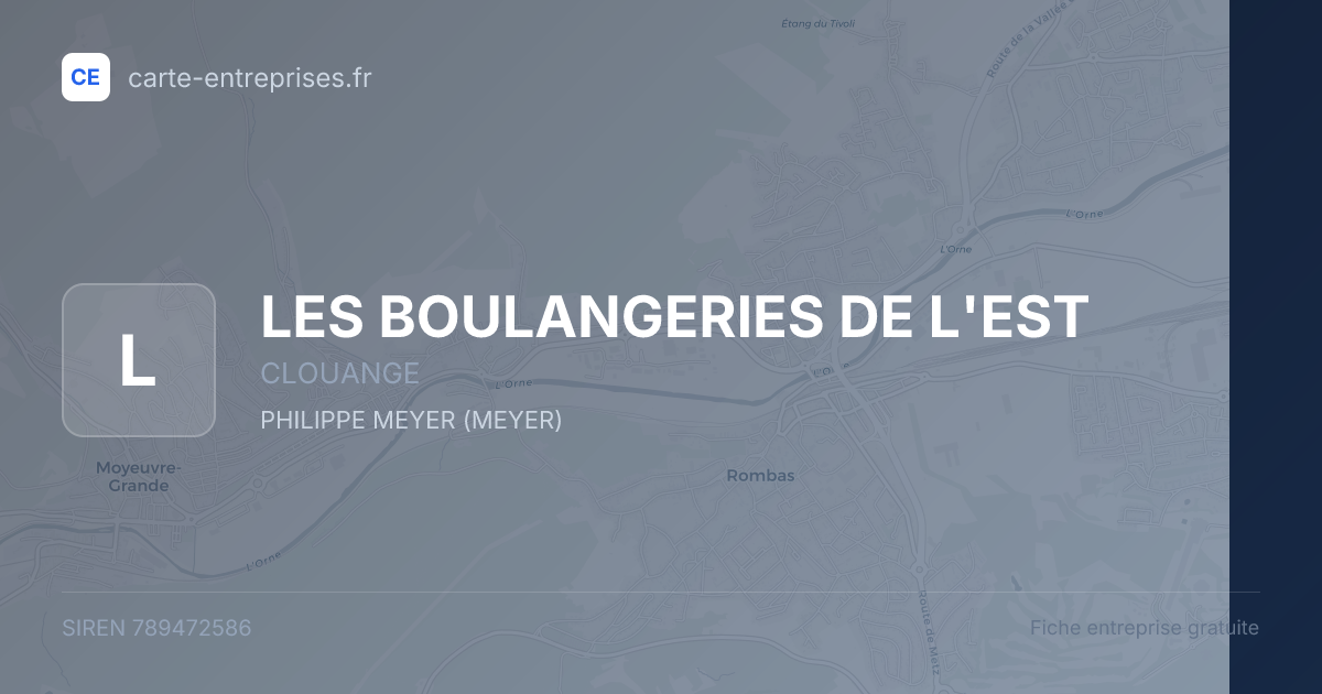 LES BOULANGERIES DE L'EST — 789472586 — fiche entreprise
