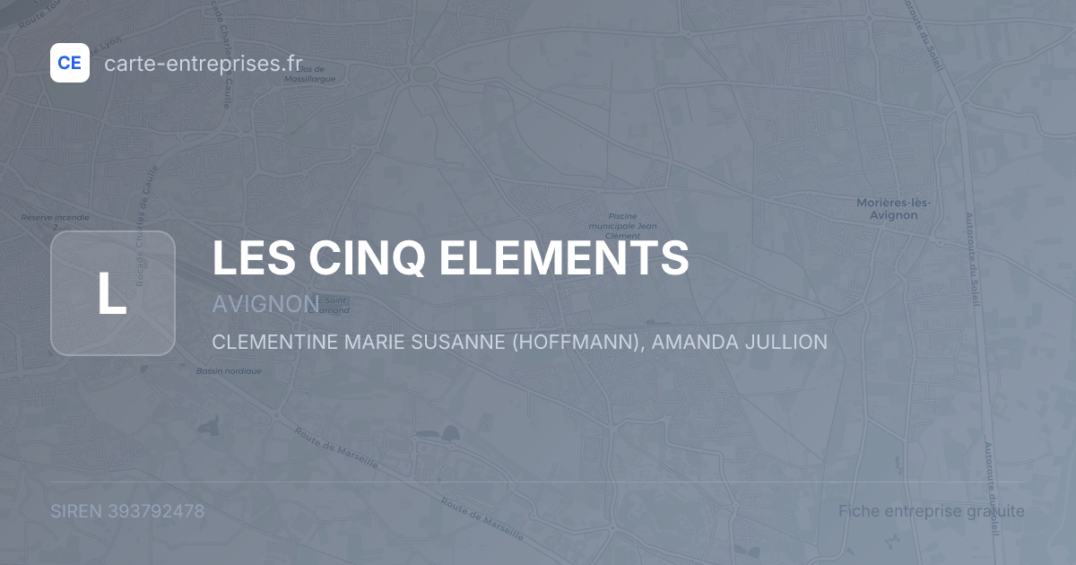 LES CINQ ELEMENTS — 393792478 — fiche entreprise