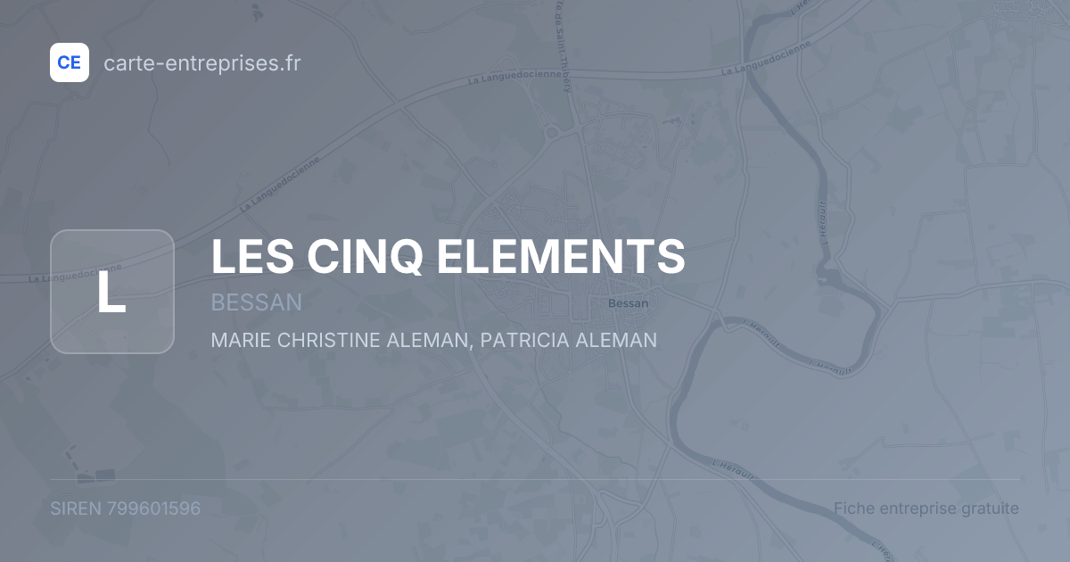 LES CINQ ELEMENTS — 799601596 — fiche entreprise