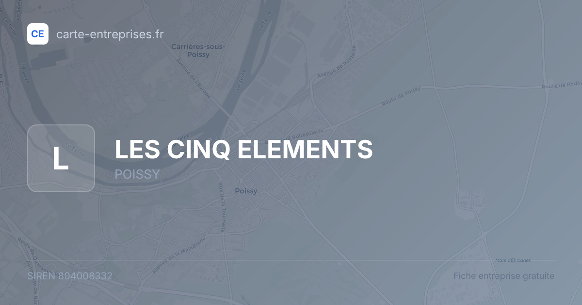 LES CINQ ELEMENTS — 804008332 — fiche entreprise