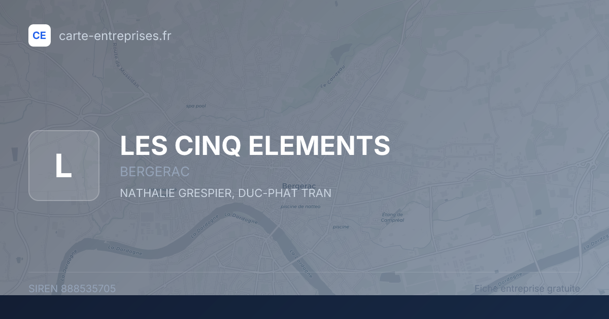LES CINQ ELEMENTS — 888535705 — fiche entreprise