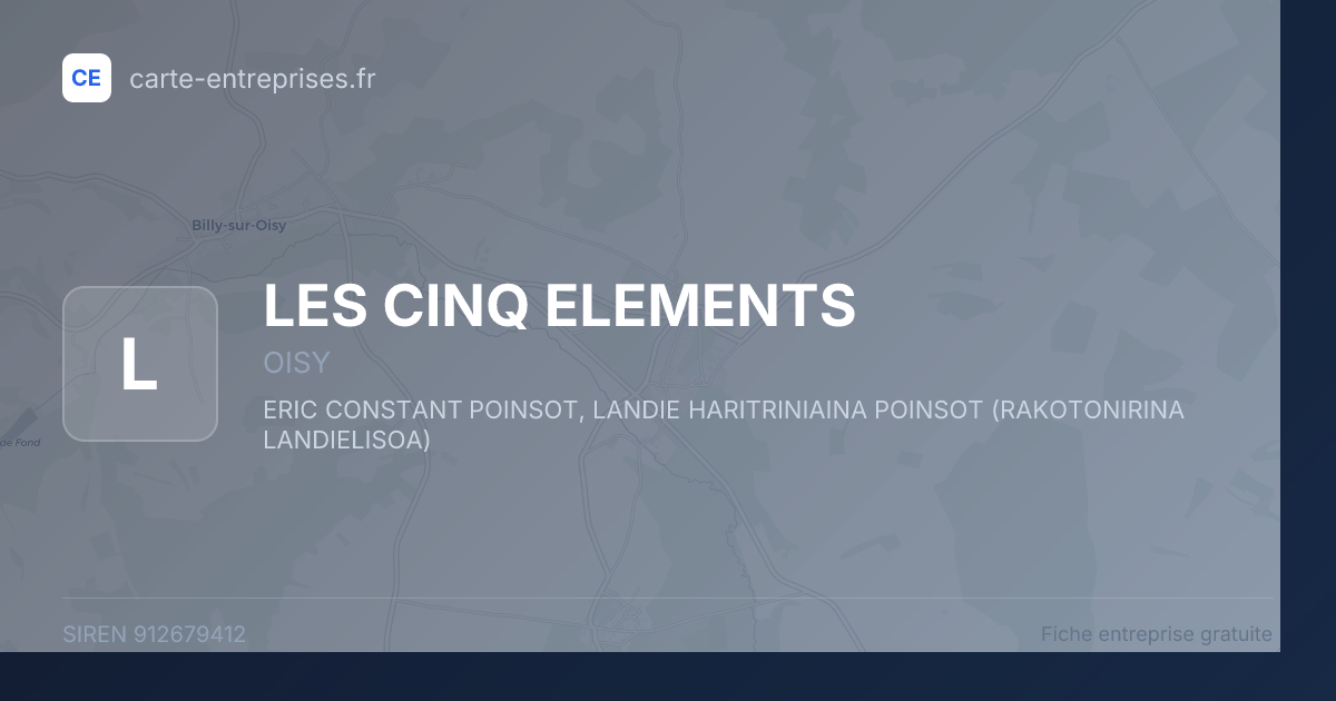 LES CINQ ELEMENTS — 912679412 — fiche entreprise