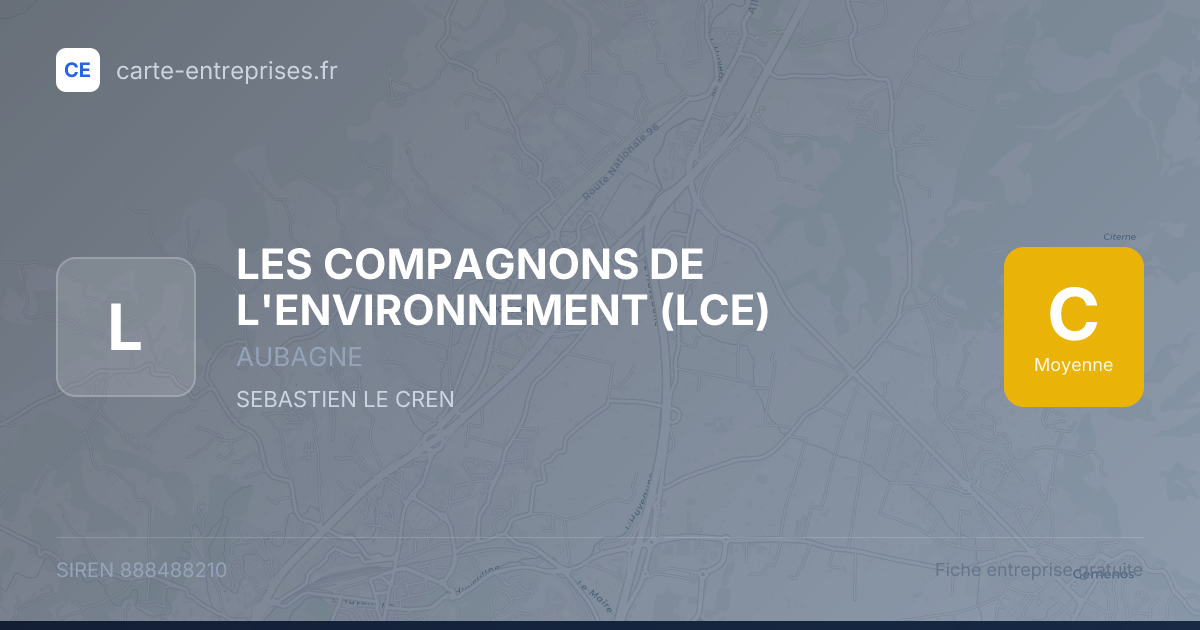 LES COMPAGNONS DE L'ENVIRONNEMENT (LCE) — 888488210 — fiche entreprise