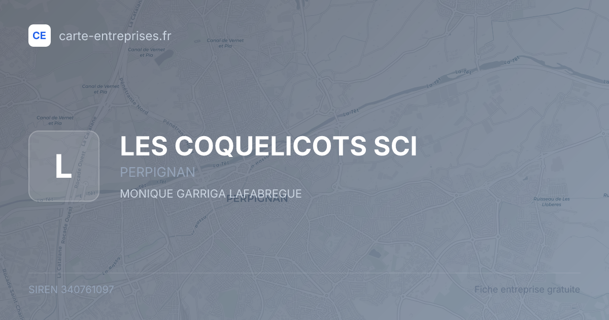 LES COQUELICOTS SCI — 340761097 — fiche entreprise