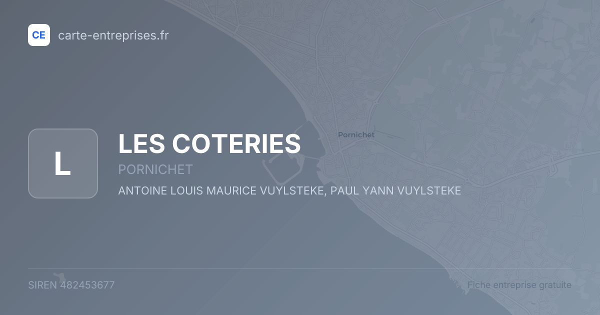 LES COTERIES — 482453677 — fiche entreprise