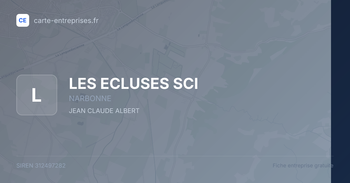 LES ECLUSES SCI — 312497282 — fiche entreprise