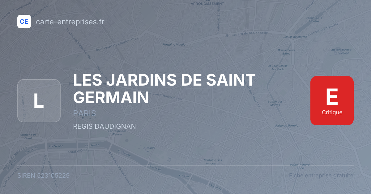 LES JARDINS DE SAINT GERMAIN — 523105229 — fiche entreprise