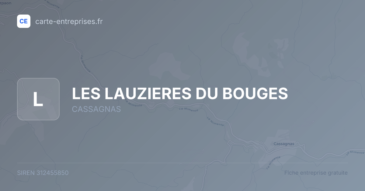 LES LAUZIERES DU BOUGES — 312455850 — fiche entreprise