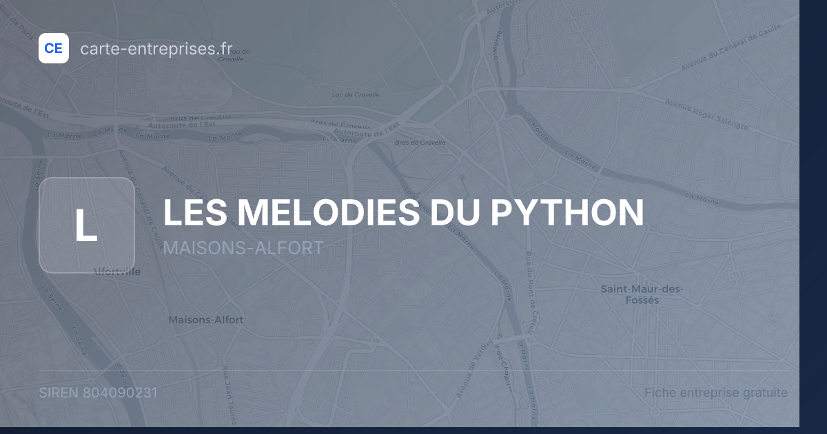 LES MELODIES DU PYTHON — 804090231 — fiche entreprise