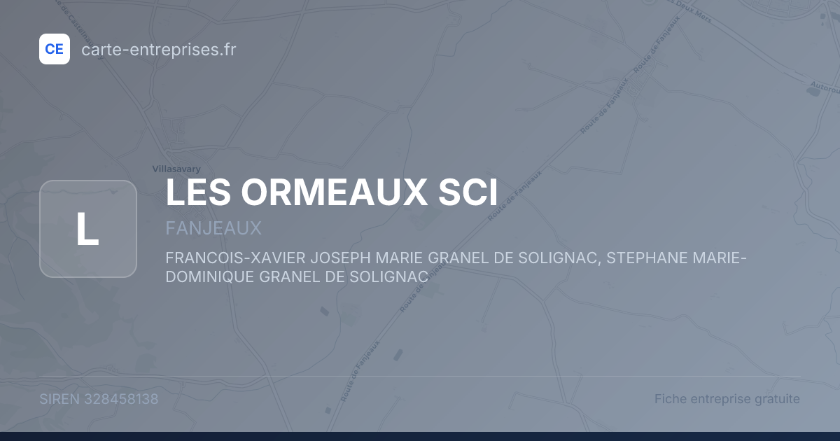 LES ORMEAUX SCI — 328458138 — fiche entreprise
