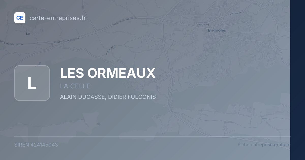 LES ORMEAUX — 424145043 — fiche entreprise