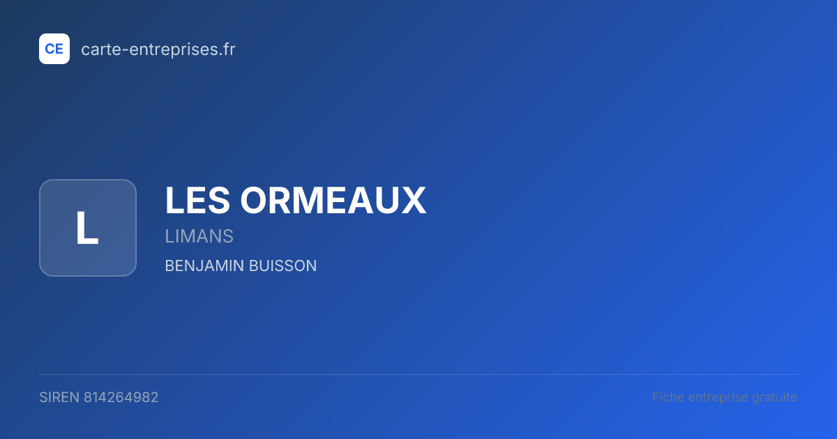 LES ORMEAUX — 814264982 — fiche entreprise