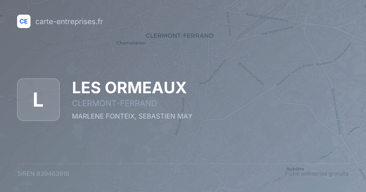 LES ORMEAUX — 839463916 — fiche entreprise