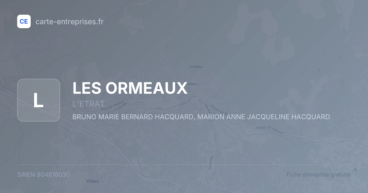 LES ORMEAUX — 904618030 — fiche entreprise