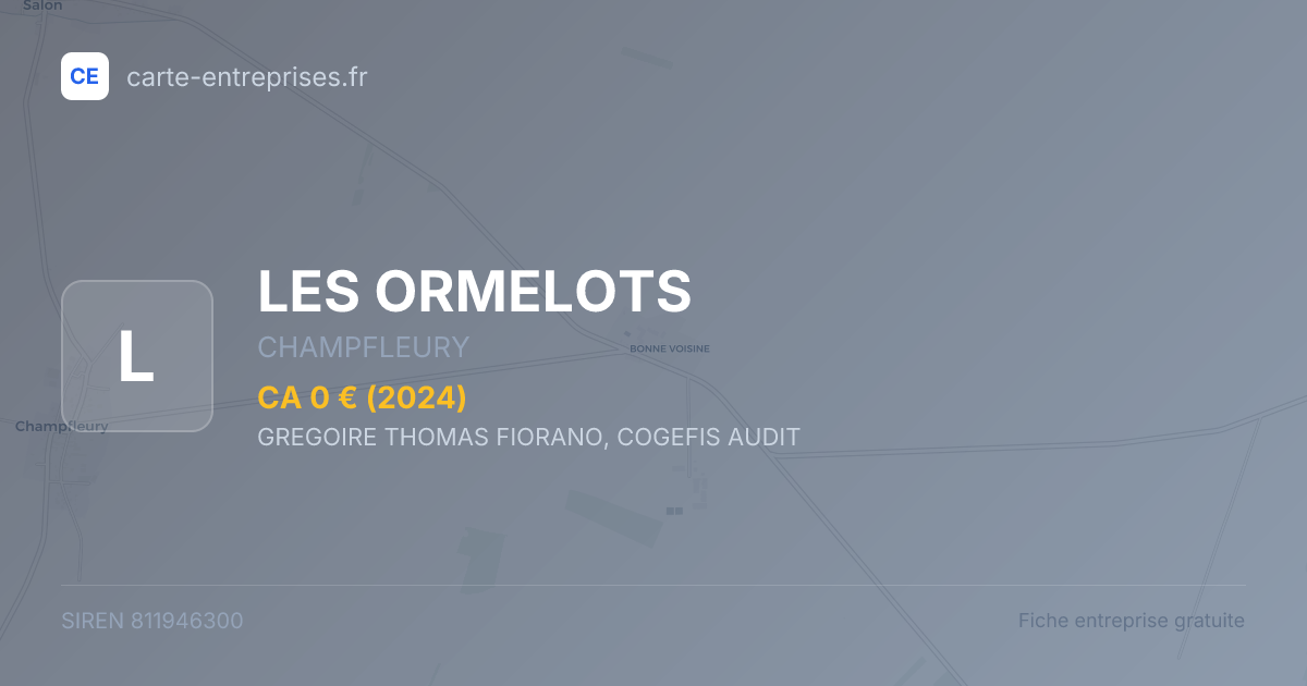 LES ORMELOTS — 811946300 — fiche entreprise