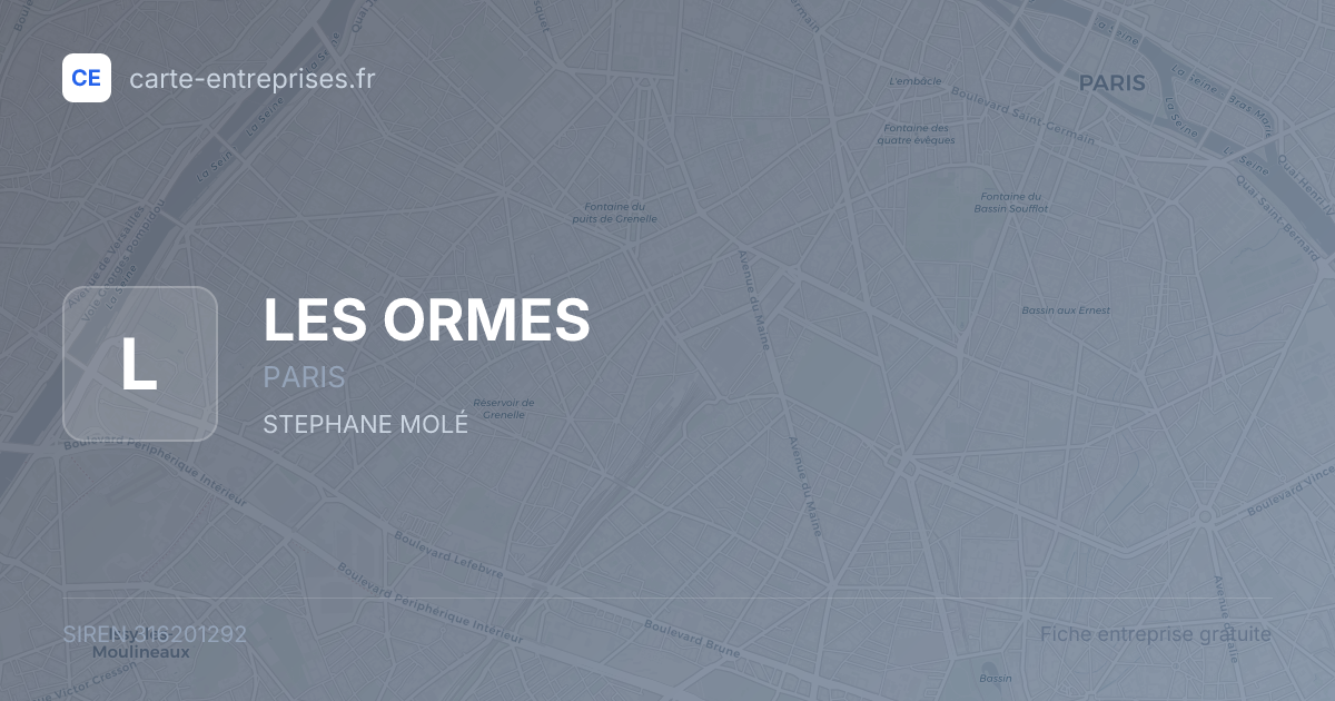 LES ORMES — 316201292 — fiche entreprise
