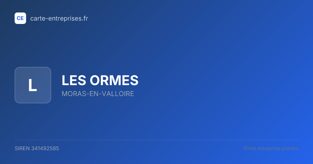 LES ORMES — 341492585 — fiche entreprise