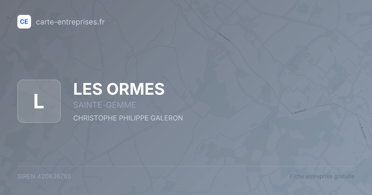 LES ORMES — 420836785 — fiche entreprise