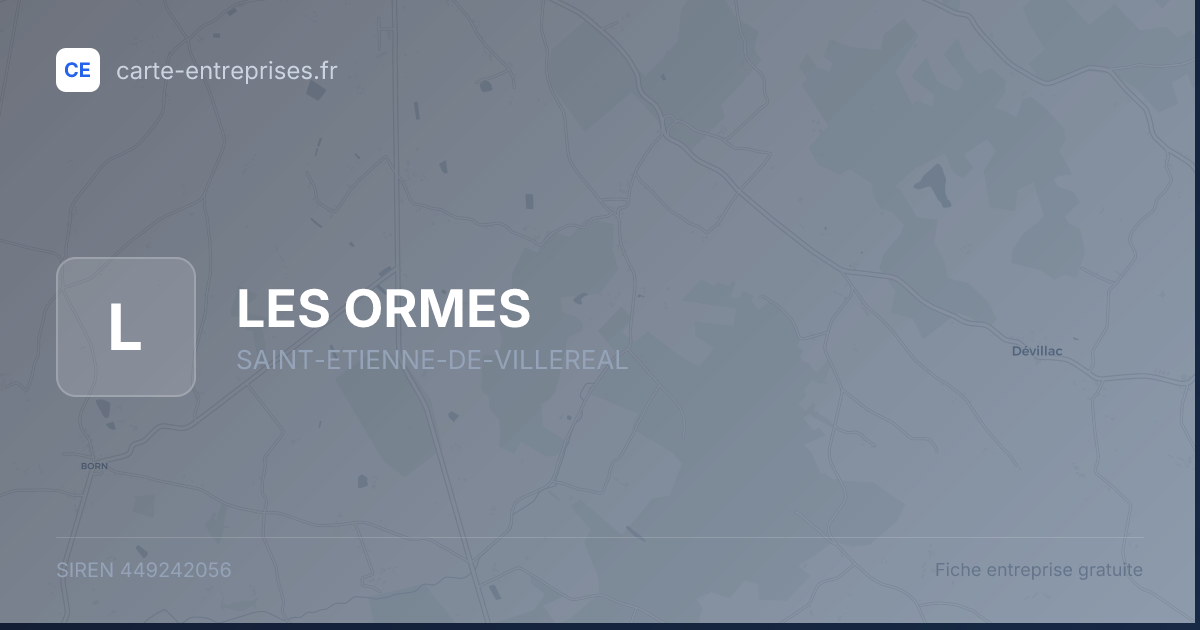 LES ORMES — 449242056 — fiche entreprise