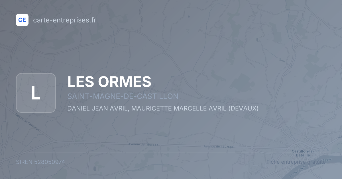 LES ORMES — 528050974 — fiche entreprise