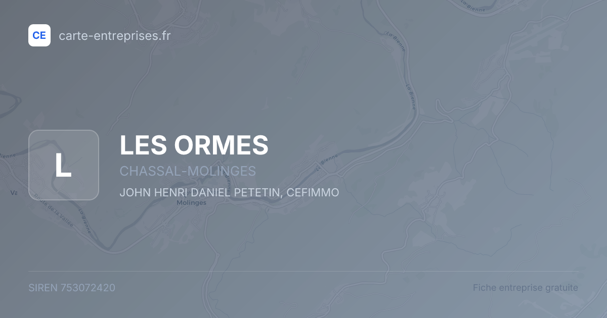 LES ORMES — 753072420 — fiche entreprise