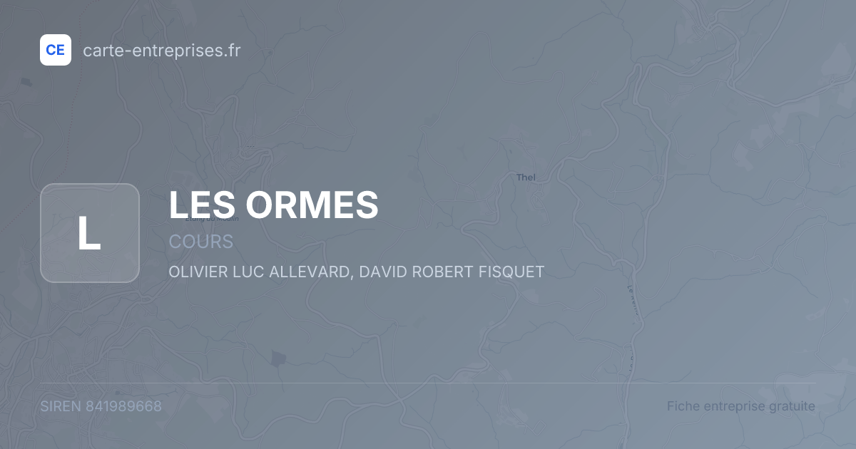 LES ORMES — 841989668 — fiche entreprise