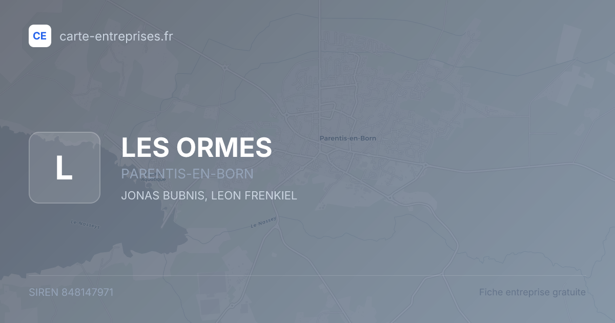 LES ORMES — 848147971 — fiche entreprise
