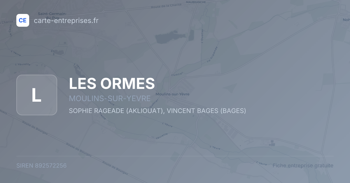 LES ORMES — 892572256 — fiche entreprise