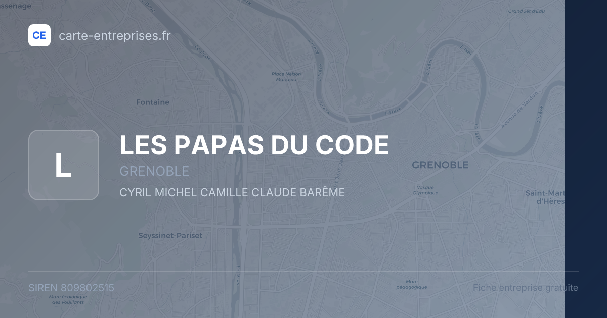LES PAPAS DU CODE — 809802515 — fiche entreprise