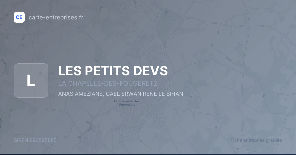 LES PETITS DEVS — 892595885 — fiche entreprise