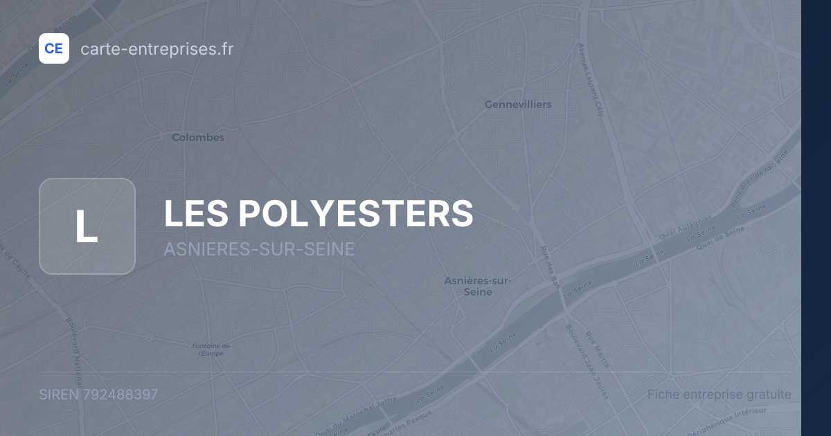 LES POLYESTERS — 792488397 — fiche entreprise
