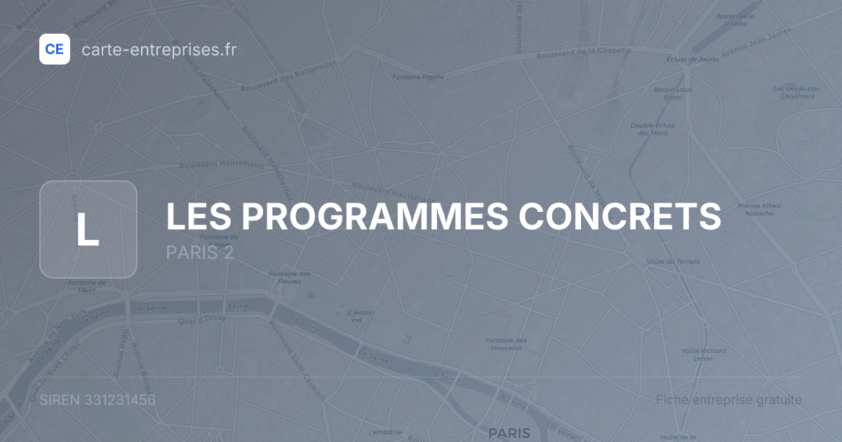 LES PROGRAMMES CONCRETS — 331231456 — fiche entreprise